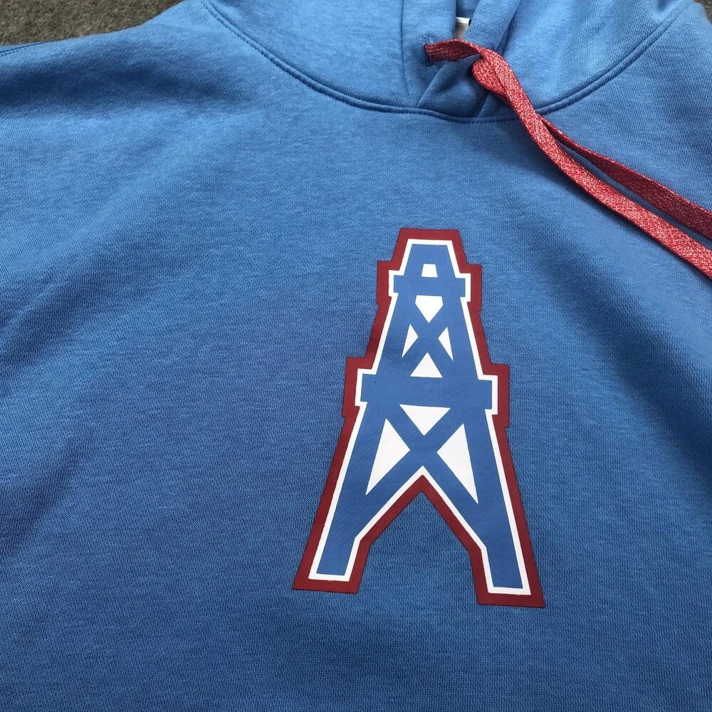 Houston Oilers Hoodie Mens XL Blue NFL Football Nike Graphic Sweatshirt